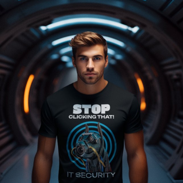 Camiseta Pare De Clicar Nisso! T-Shirt Engraçado pela Segur (IT Security)
