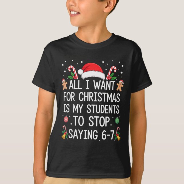 Camiseta Pare de dizer 6-7 Piadas de Natal Professor Alunos (Frente)
