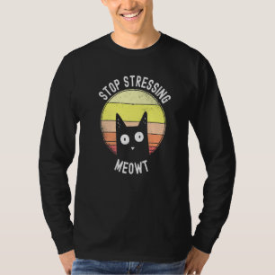 Camiseta Pare De Estressar Meowt Pun Vintage Sunset Assusta