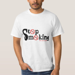 Camiseta Pare de fumar t-shirt do costume do cigarro