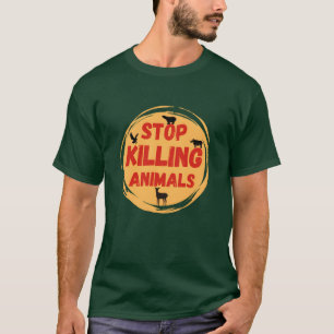 Camiseta Pare de matar animais amigo dos direitos dos anima