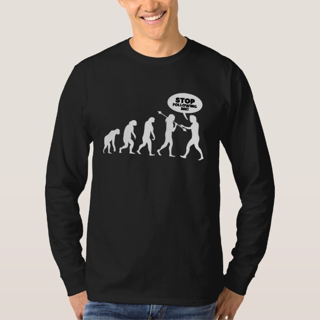 Camiseta Pare de me seguir Evolução (Frente)