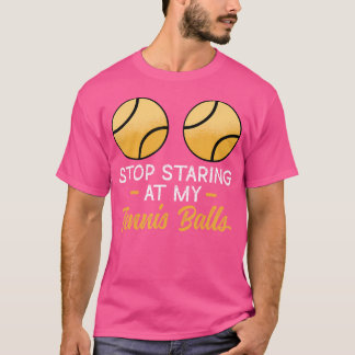Camiseta Pare de Olhar Minhas Bolas de Tênis Humor Adulto T