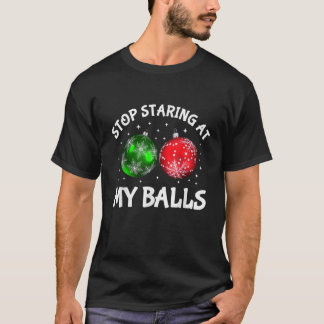 Camiseta Pare De Olhar Para As Minhas Bolas Adulto Humor En
