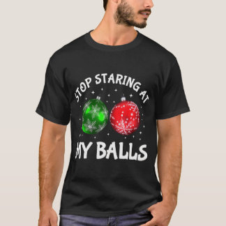 Camiseta Pare De Olhar Para As Minhas Bolas Adulto Humor En