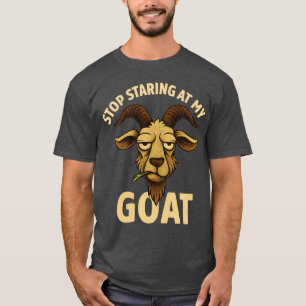 Camiseta Pare de olhar para minha cabra engraçada família d