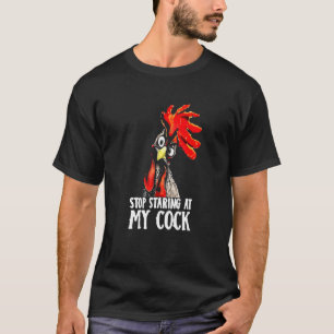 Camiseta Pare de olhar para o meu galo - Frango Sarcástico