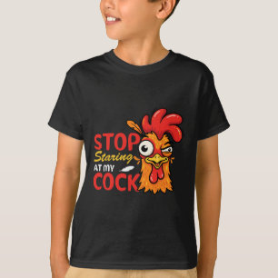 Camiseta Pare de olhar para o meu humor engraçado de galo d