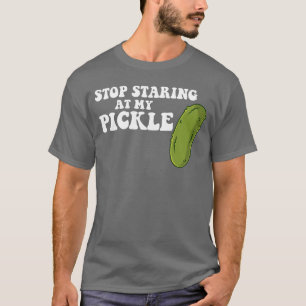 Camiseta Pare de olhar para o meu picles Halloween sujo ret