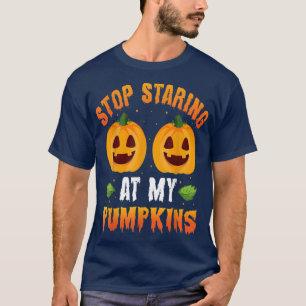 Camiseta Pare De Olhar Para Os Meus Pumpkins Halloween Scar