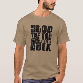 Camiseta Pare o carro, vejo uma coleção de fósseis de rocha
