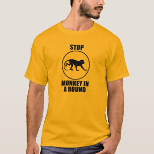 Camiseta Pare o macaco em um círculo