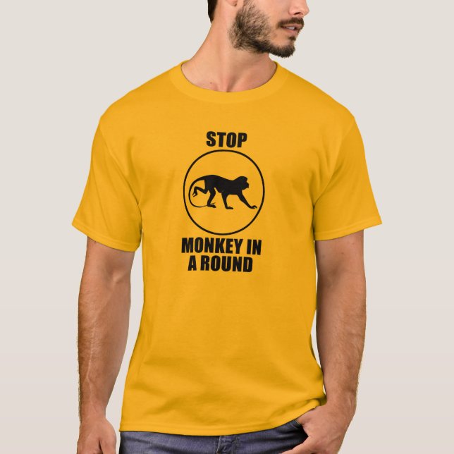 Camiseta Pare o macaco em um círculo (Frente)
