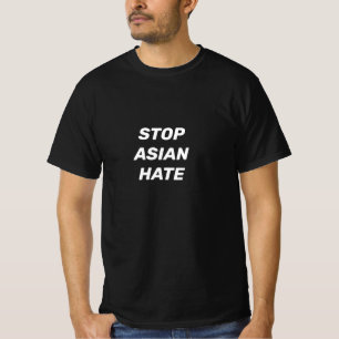 Camiseta Pare o ódio asiático, branco preto