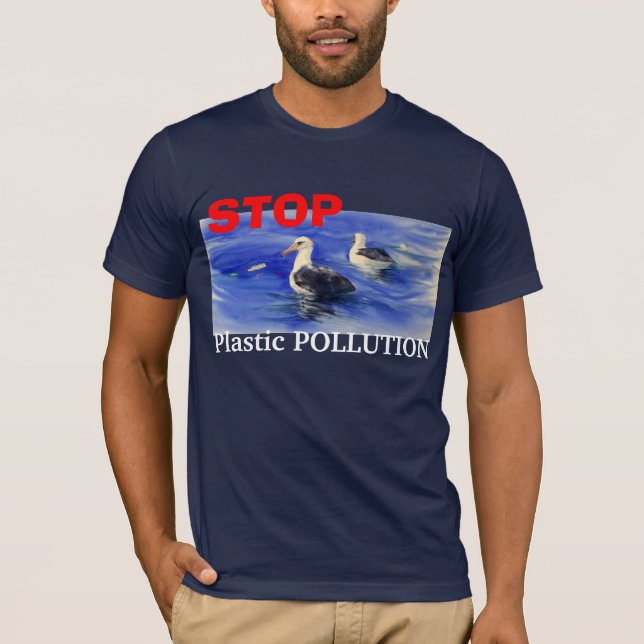 Camiseta PARE o t-shirt plástico da poluição (Frente)