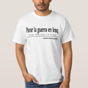Camiseta "Pare t-shirt espanhol da guerra no iraque"