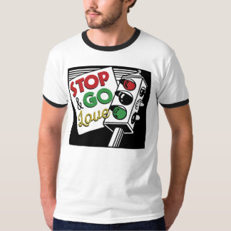 Camiseta Pare & vá o T dos homens do amor