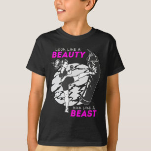 Camiseta Pareça Uma Beleza Chute Como Uma Fera - Kickboxing