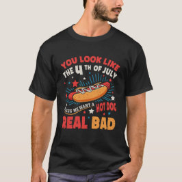Camiseta Parece Que 4 De Julho Me Faz Querer Um Cachorro