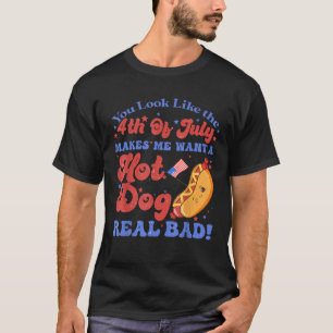 Camiseta Parece Que 4 De Julho Me Faz Querer Um Cachorro Qu