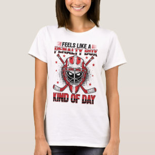 Camiseta Parece Um Dia De Caixa De Penalidade Menina Hóquei