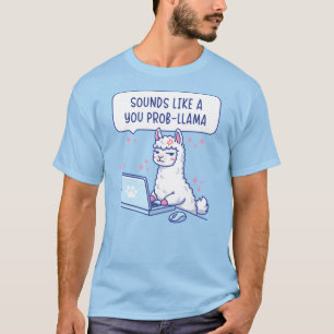 Camiseta Parece um Prob-Llama Seu - Escritório de Llama Fof