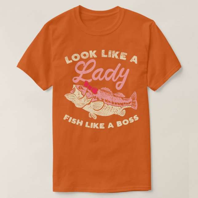 Camiseta Parece Uma Senhora Peixe Como Um Chefe (Frente do Design)