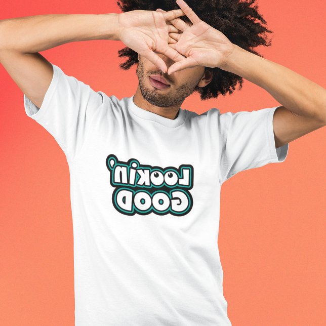 Camiseta Parecendo Bem - Texto de Imagem de Espelho Engraça (Criador carregado)
