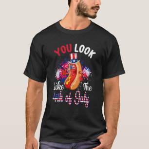 Camiseta Pareces o Sarcástico Hot Dog Americano de 4 de jul
