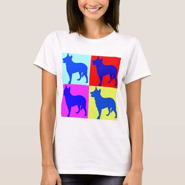 Camiseta Parede azul da cor de Heelers (Frente)