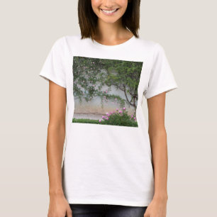 Camiseta Parede de rosas cor-de-rosa, Florença Italia