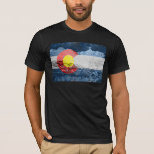 Camiseta parede de tijolo da bandeira de Colorado