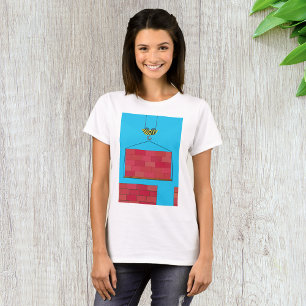 Camiseta Parede de tijolos de elevação da grua de construçã