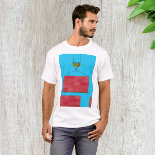 Camiseta Parede de tijolos de elevação da grua de construçã