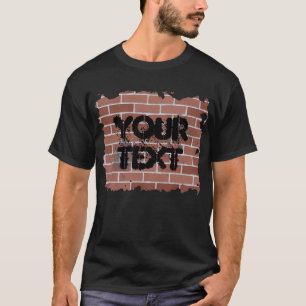 Camiseta parede de tijolos, SEU TEXTO