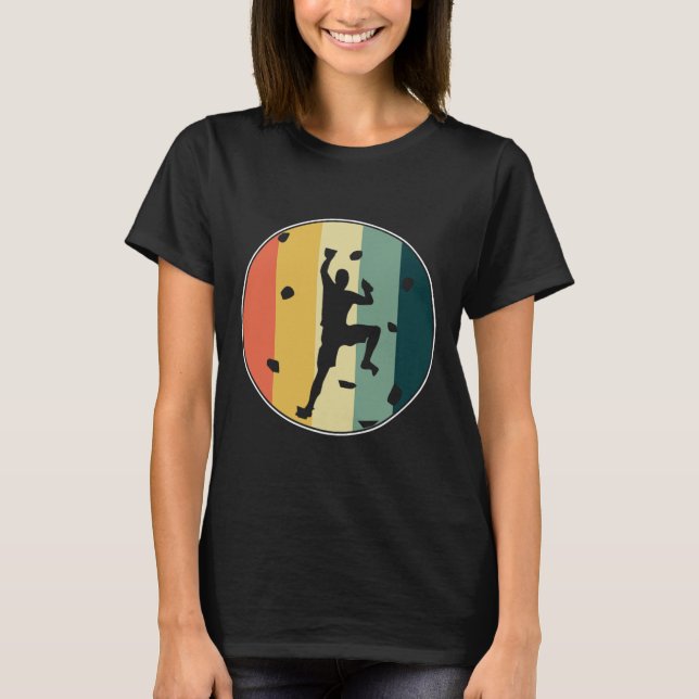 Camiseta Parede Retro de Bouldering Esportes de Escalada  (Frente)