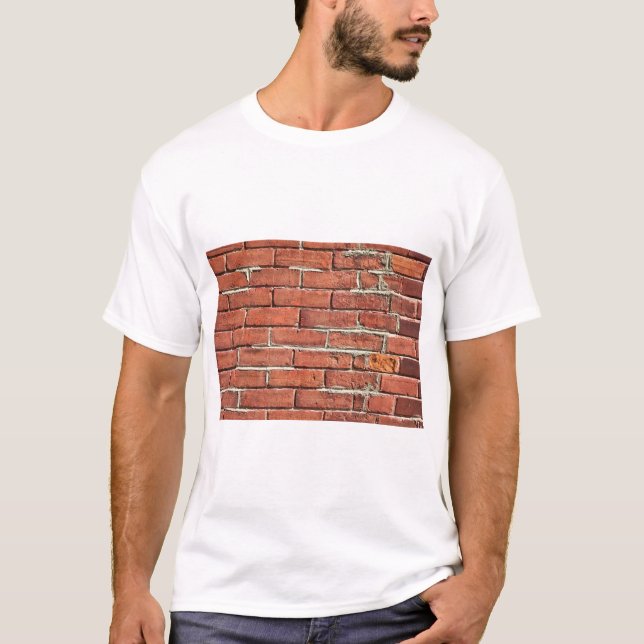 Camiseta Parede Urbana de Tijolo Vermelho na moda (Frente)