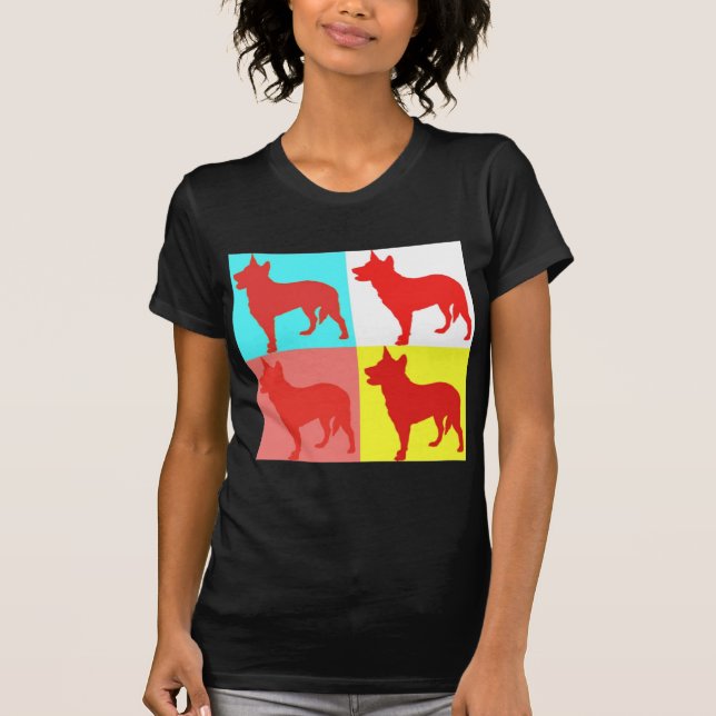 Camiseta Parede vermelha da cor de Heelers (Frente)