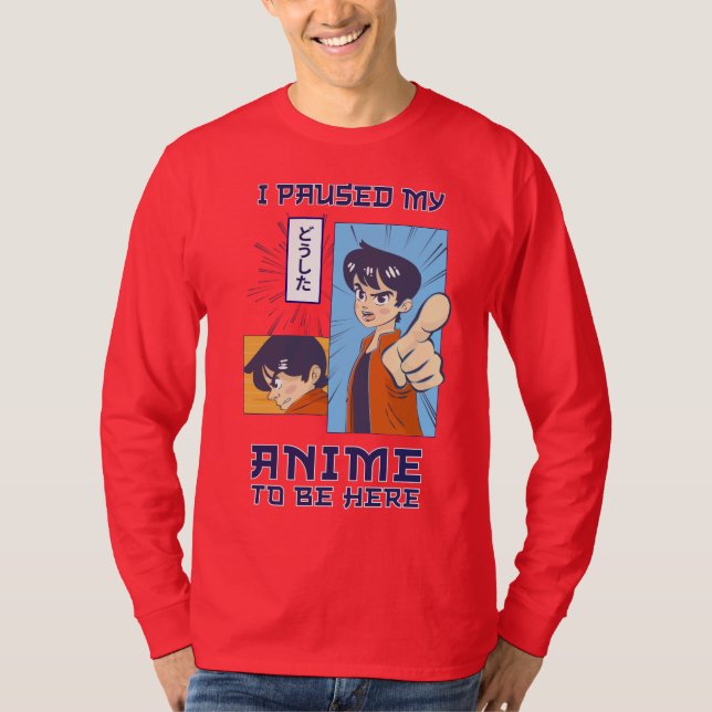 Camiseta Parei Meu Anime Para Estar Aqui | Cotações Engraça (Frente)