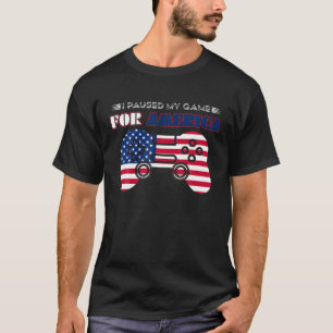 Camiseta Parei Meu Jogo Para A América 4 De Julho Americano