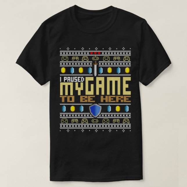 Camiseta Parei Meu Jogo Para Estar Aqui E Esportes Fingidos (Frente do Design)