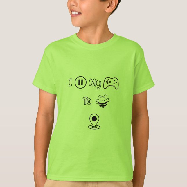 Camiseta Parei Meu Jogo Para Estar Aqui - Edição De Criança (Frente)