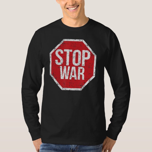 Camiseta Parem A Guerra No Mundo Todos Somos Design De Vint (Frente)