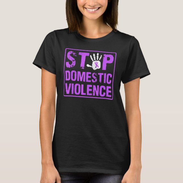 Camiseta Parem a Violência Doméstica Guerreiro S (Frente)