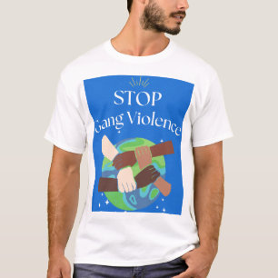 Camiseta Parem as Mãos de Violência de Gang entrelaçadas