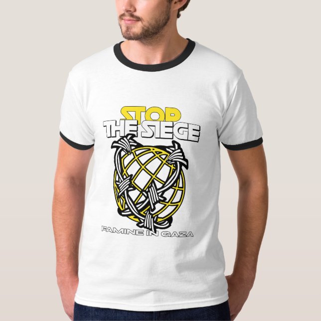 Camiseta Parem Com A FAMÍLIA De Cerco Na Fome De Gaza (Frente)