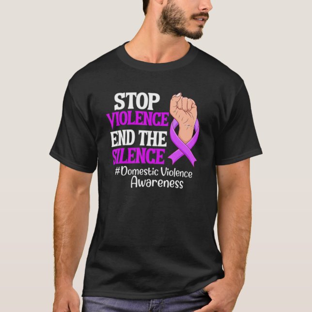 Camiseta Parem Com A Violência Acabar Com O Silêncio Domést (Frente)