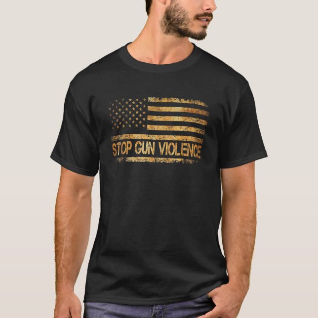 Camiseta Parem com a violência armada Acabem com a violênci (Frente)