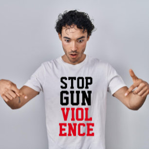 Camiseta Parem com a violência com armas no mundo
