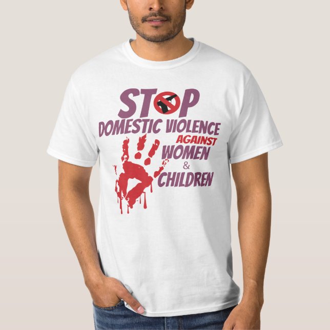 Camiseta Parem Com A Violência Doméstica Contra Mulheres e  (Frente)